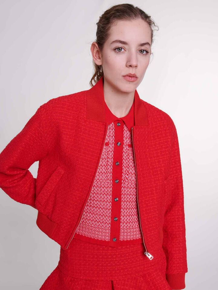 Blouson court en tweed