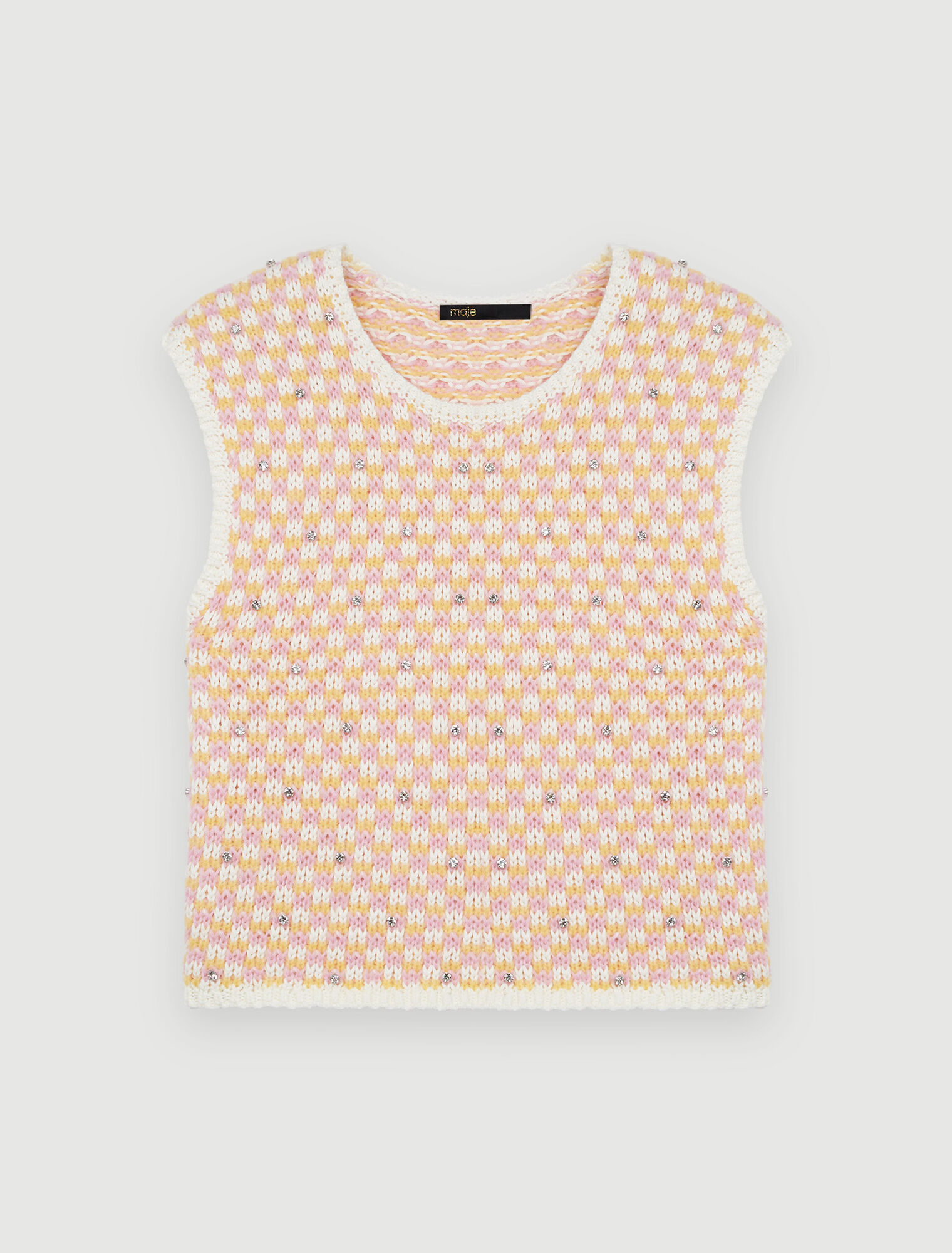 Pull en maille fantaisie et strass