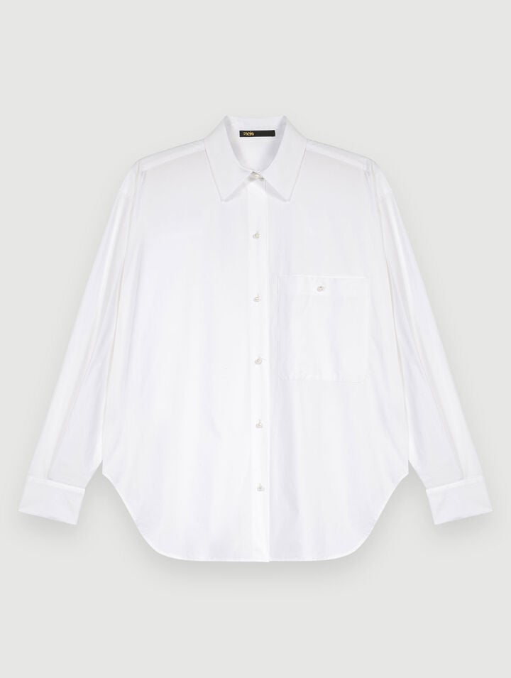 White cotton poplin shirt