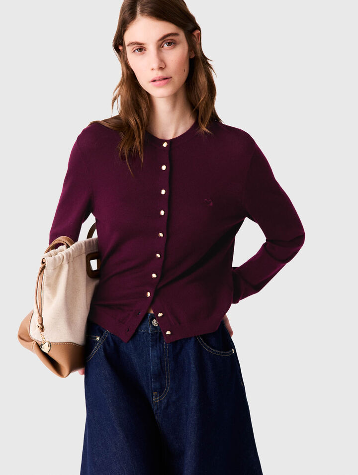 Cardigan with embroidered logo