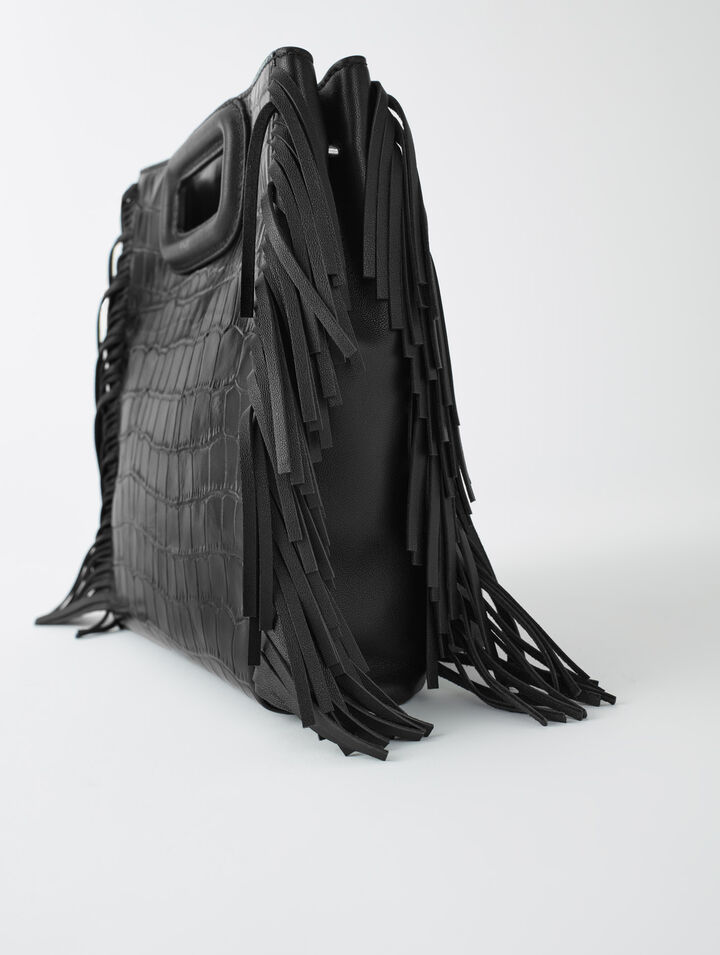 Sac M en cuir effet croco
