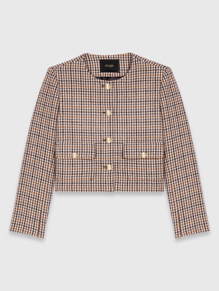 Short checked jacket