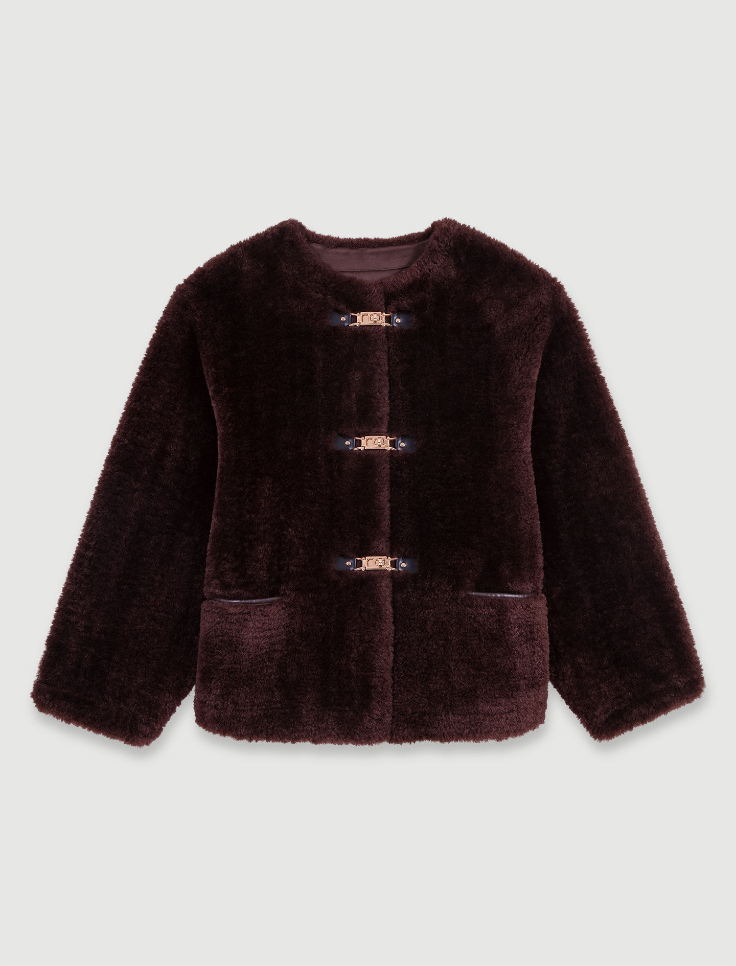 Short faux fur coat Brown For Women | Maje