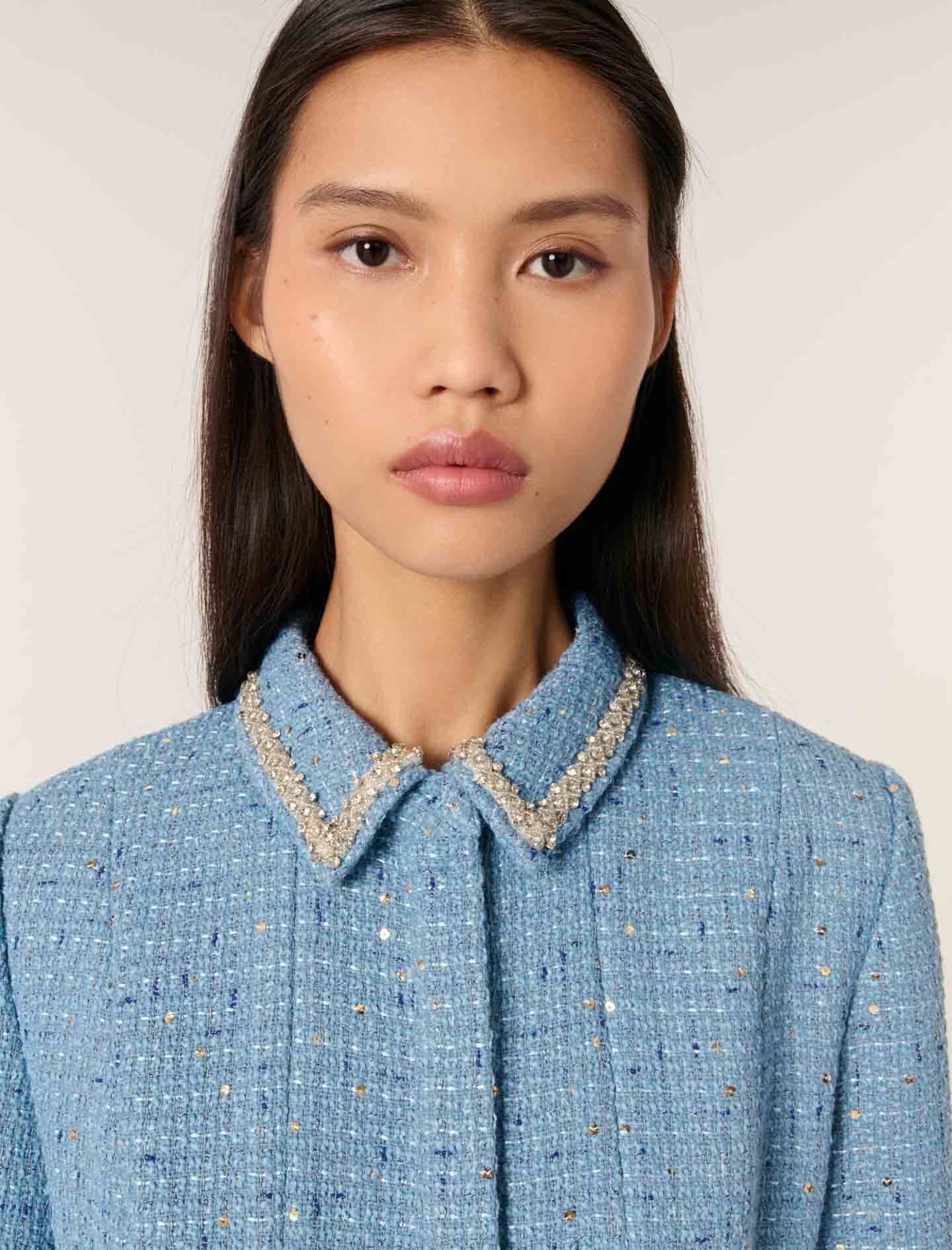 Mini straight tweed dress multicolor women | Morgan