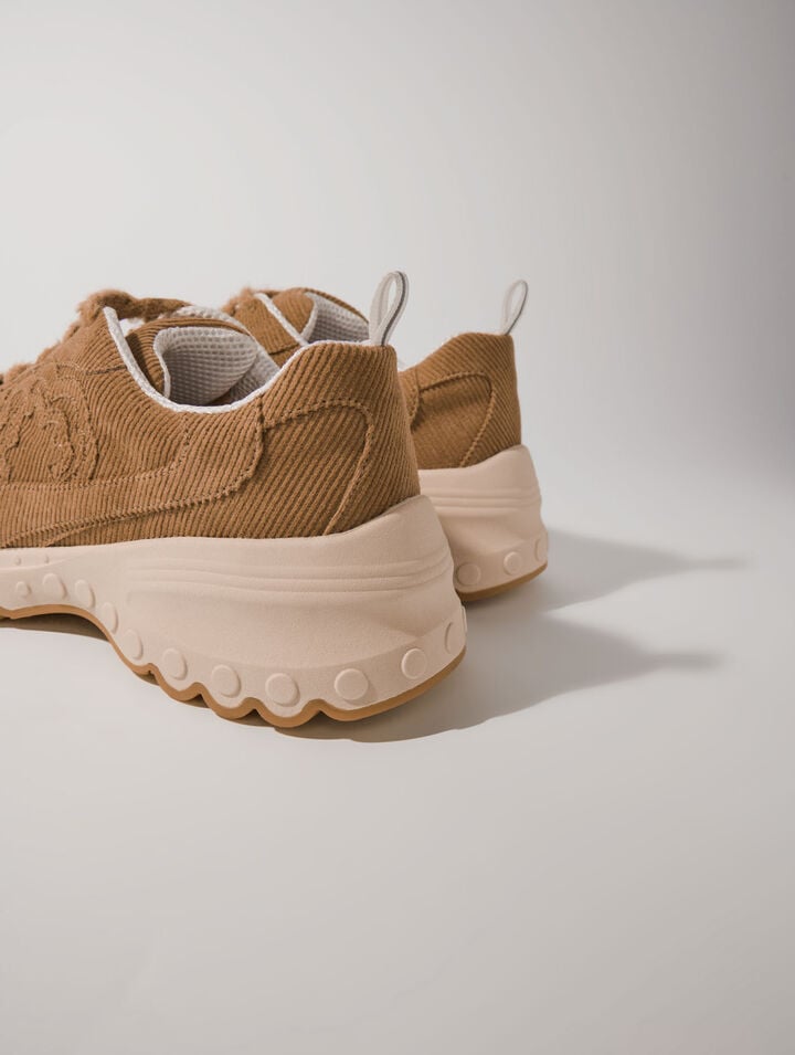M Sneakers en velours côtelé