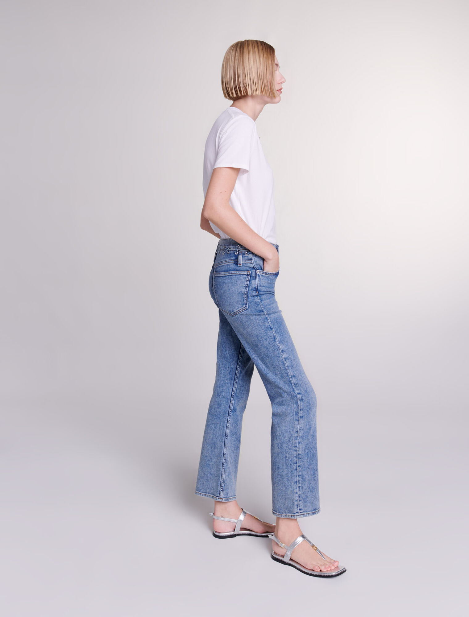 Jeans with braided details