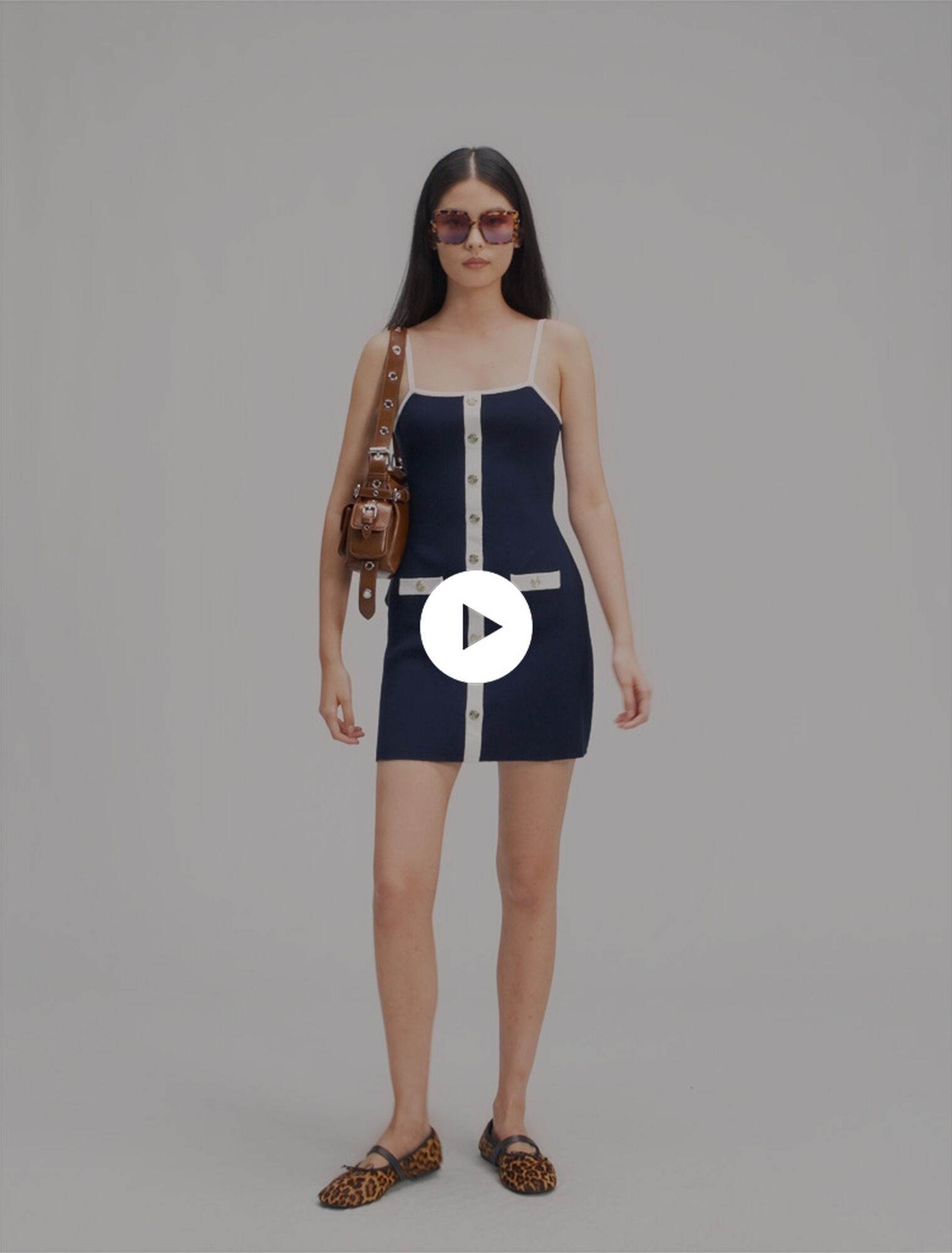 Robe courte en maille côtelée