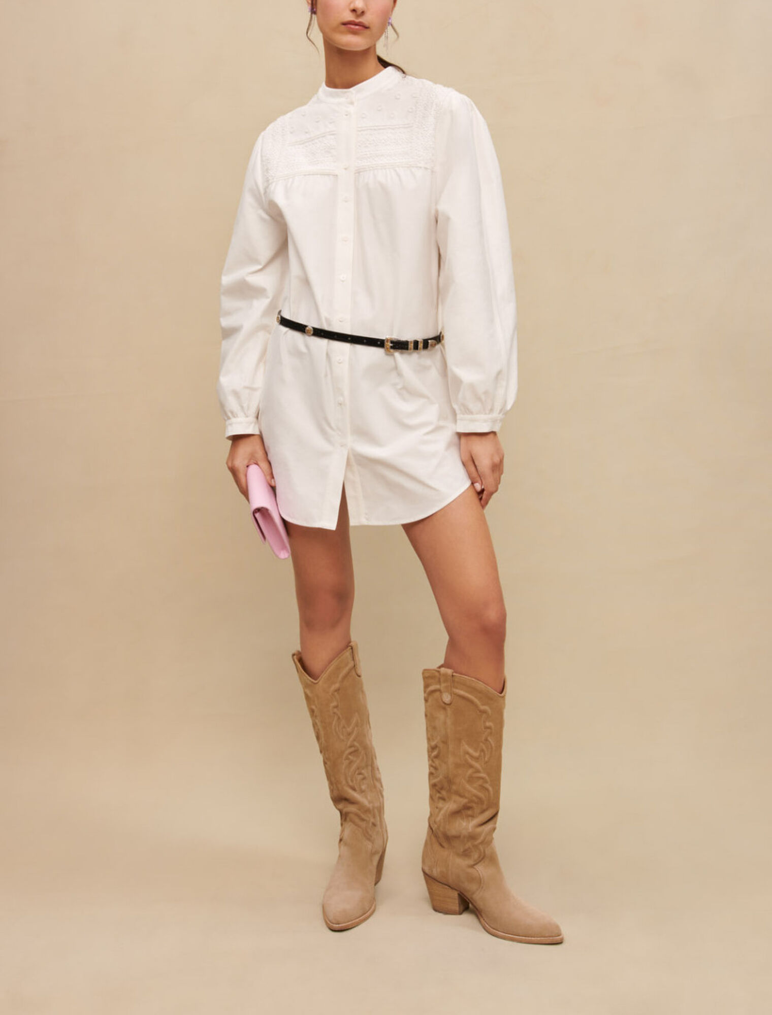 Robe courte à manches volumineuses