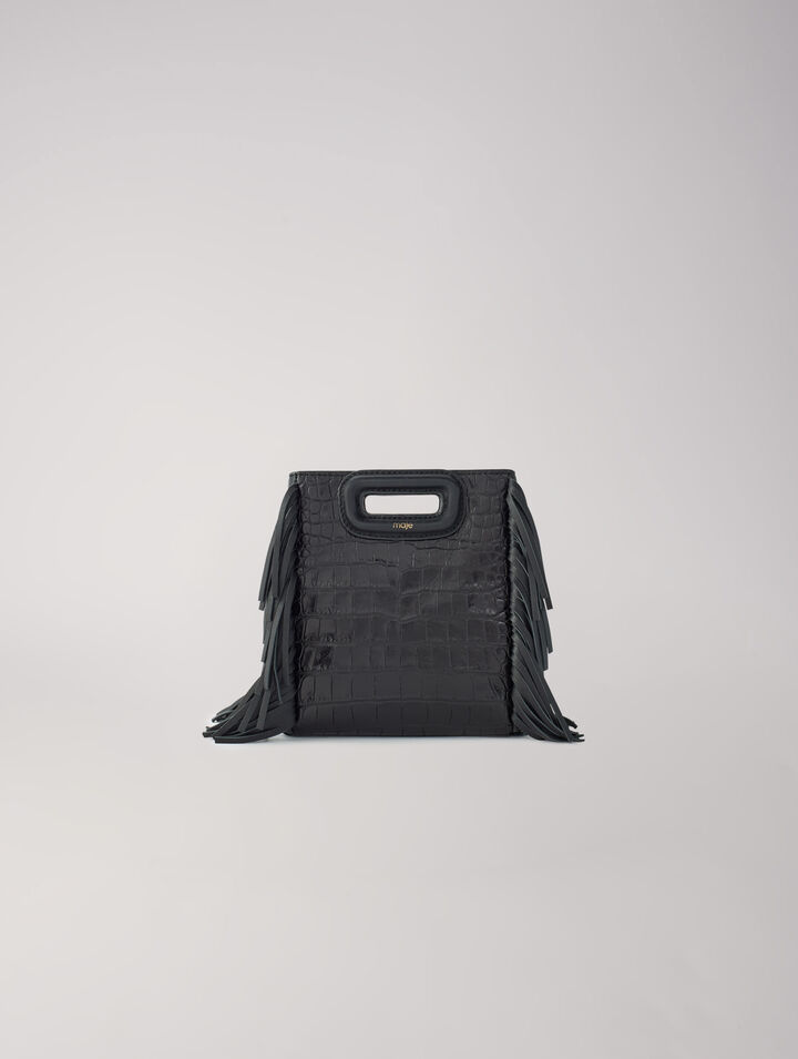Sac M Mini en cuir effet croco