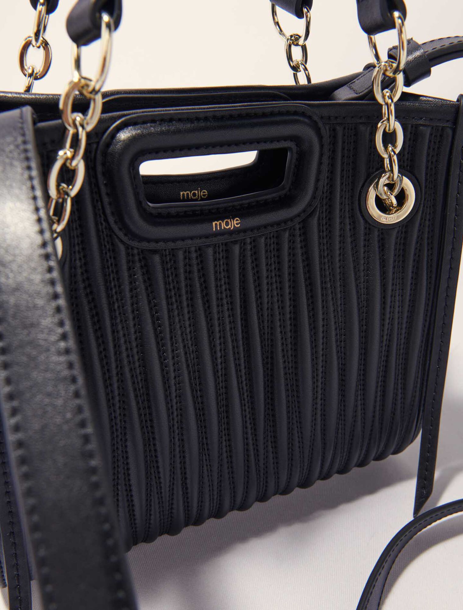 Mini quilted leather tote bag