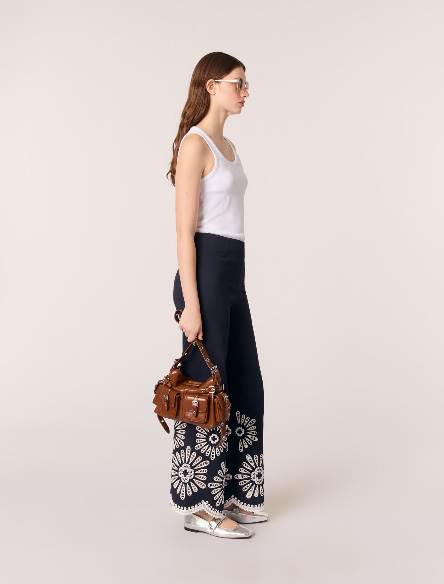 Pants with crochet detail