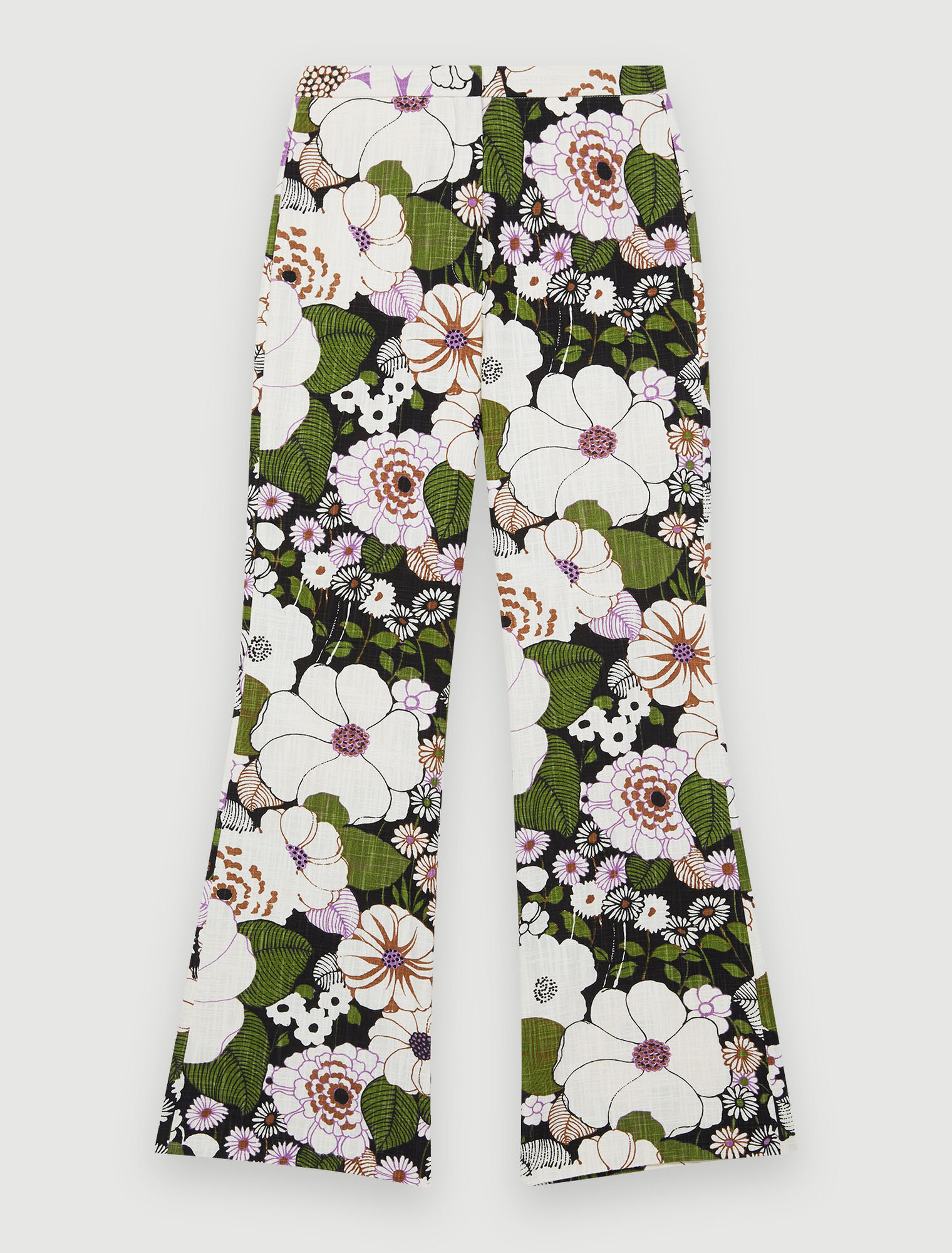 Pantalon imprimé à fleurs 70's