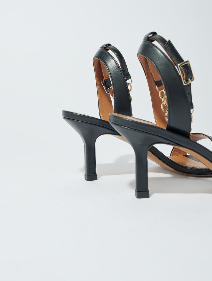 Sandales en cuir à talons