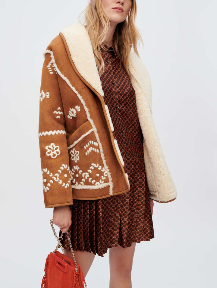Manteau en peau de mouton lainée
