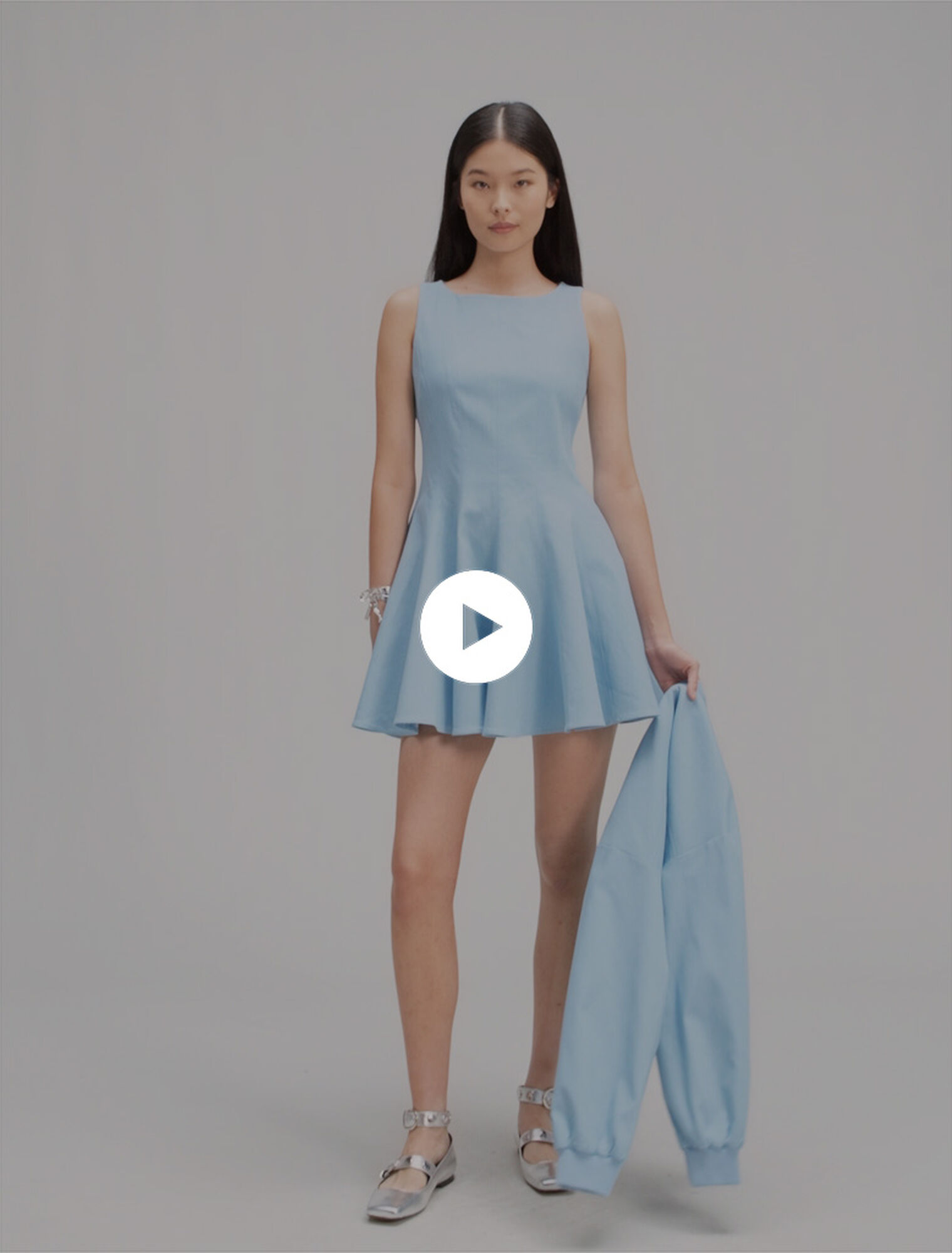Robe courte évasée en coton
