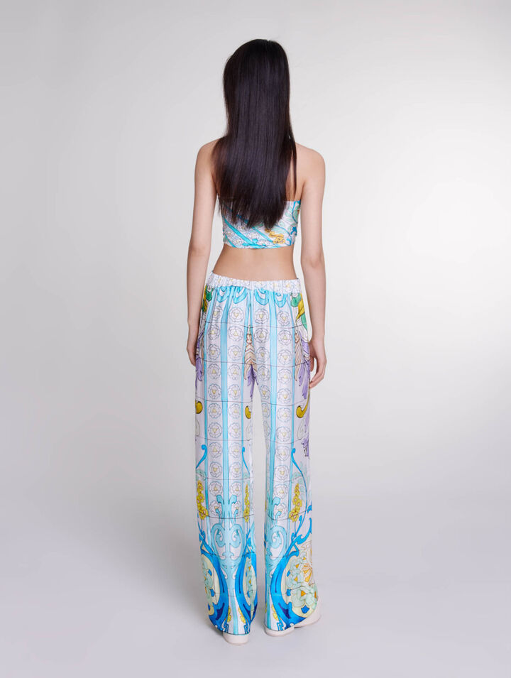 Pantalon satiné imprimé