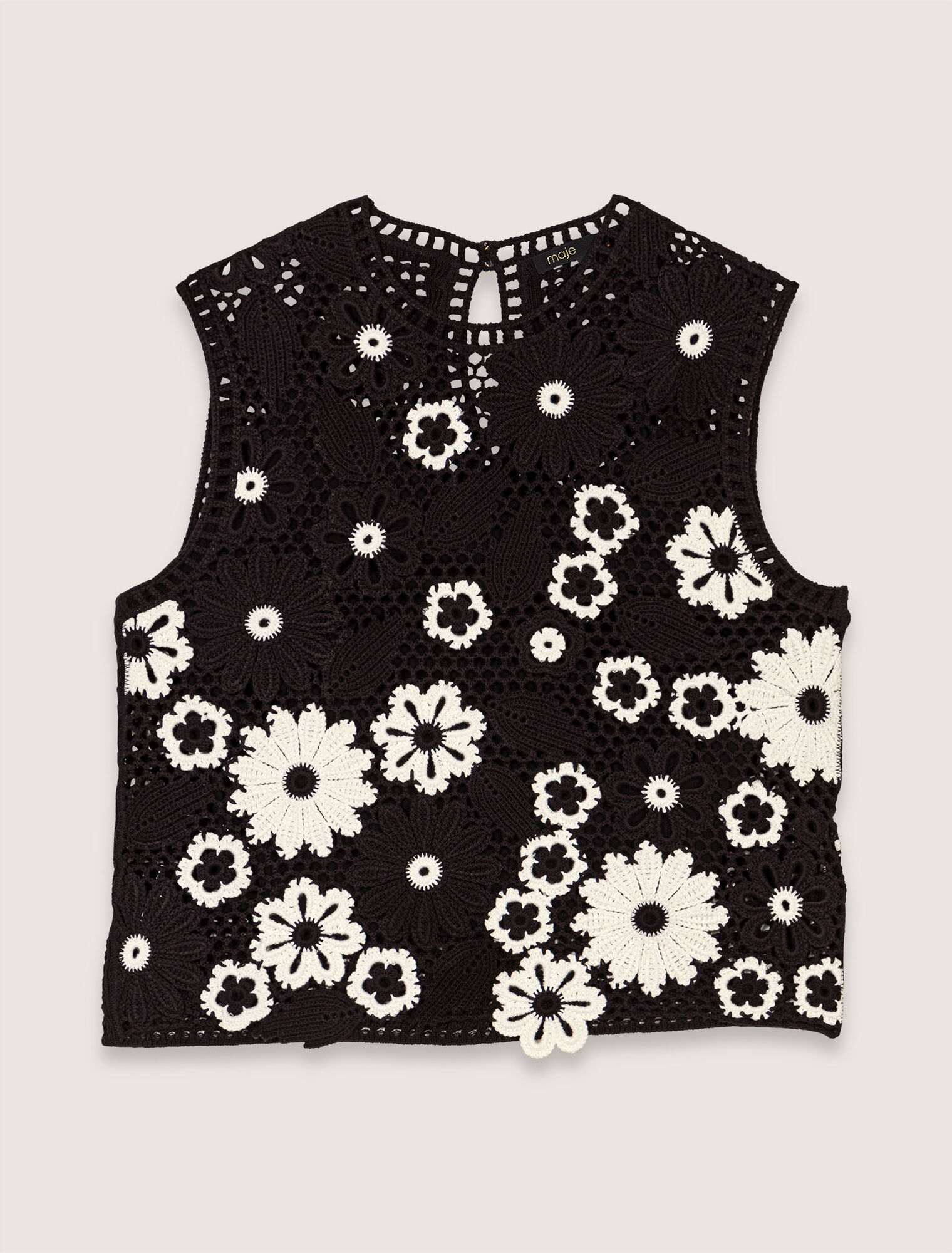 Top en crochet floral