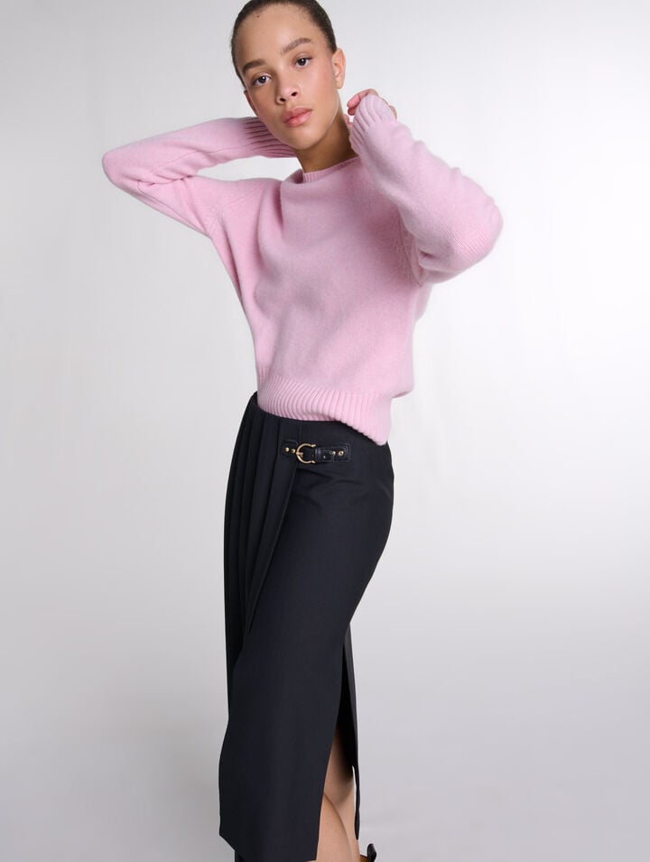 Jupe longue plissée asymétrique