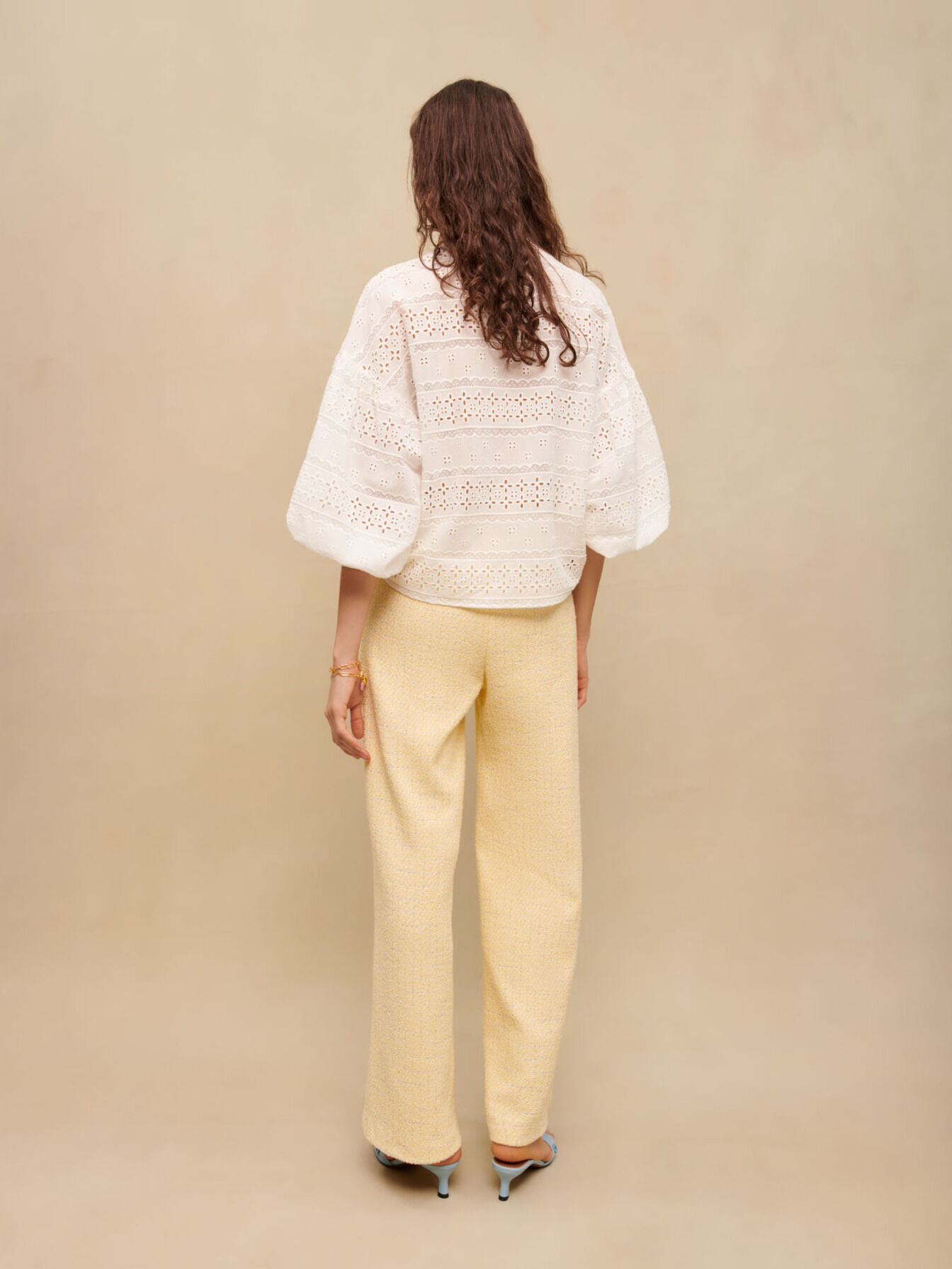cotton volume gather blouse ホワイト cotton volume gather blouse ホワイト