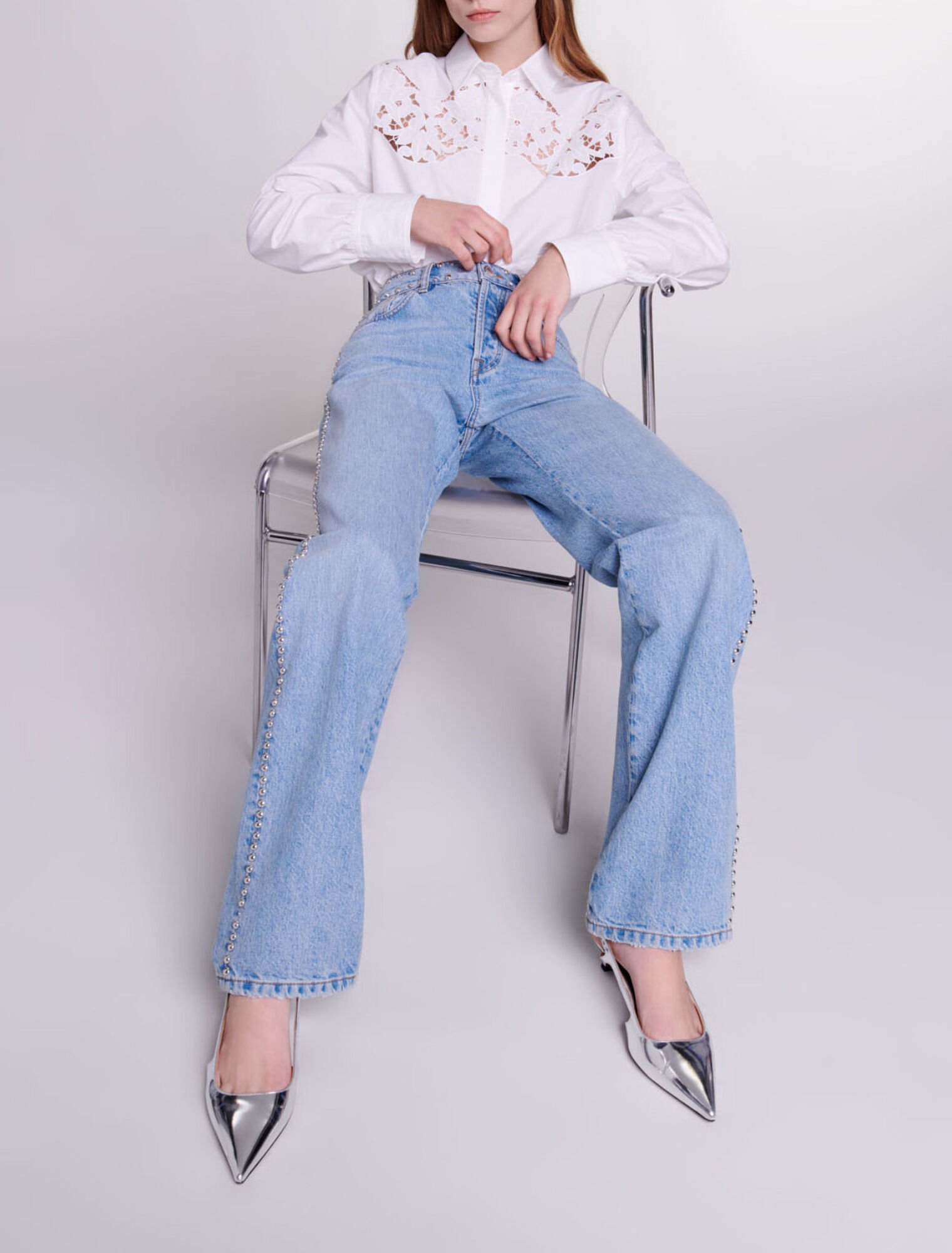 Jean large à studs