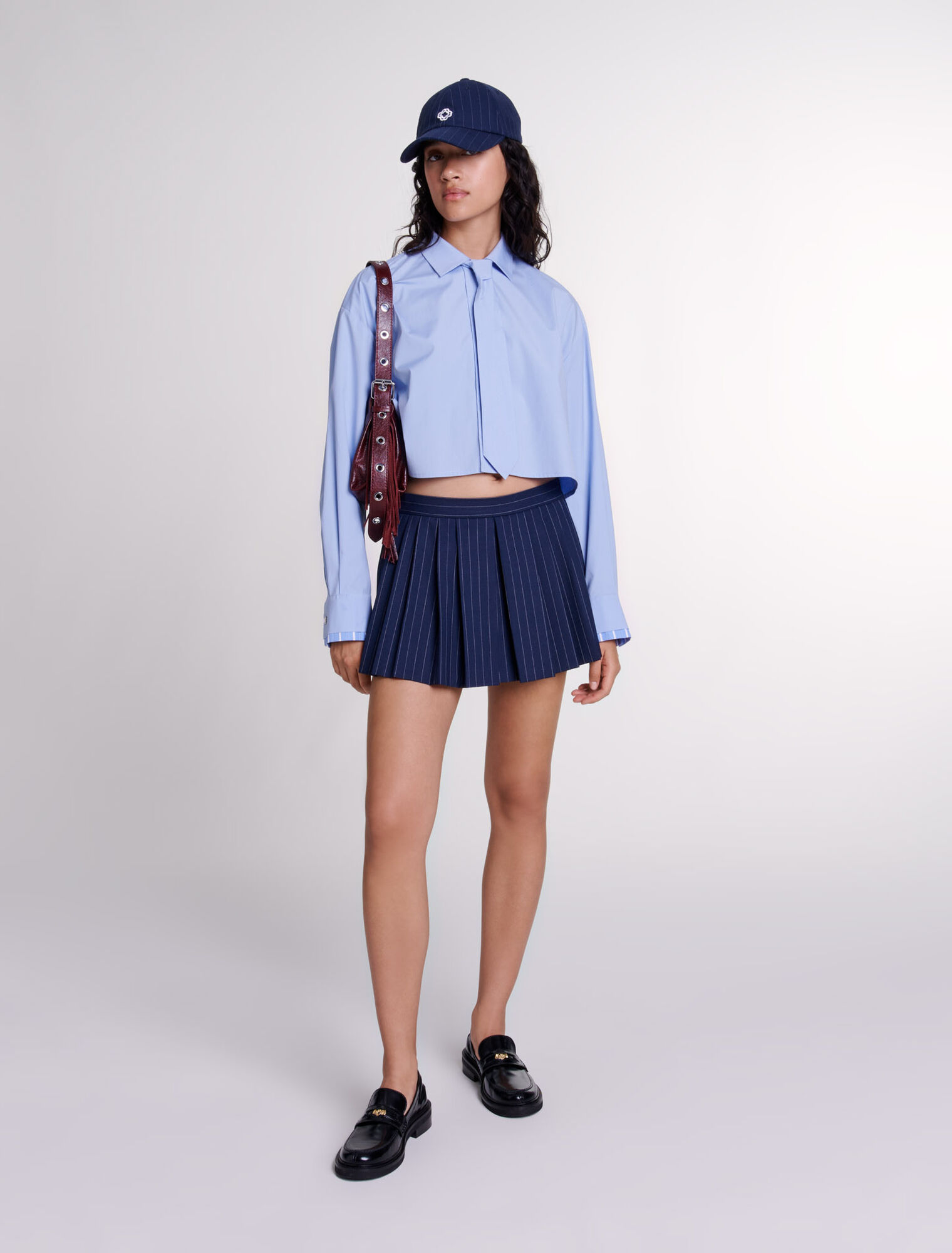Short trompe l'œil à rayures 