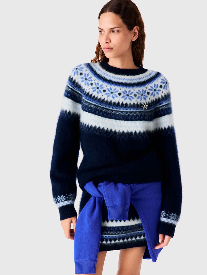 Jacquard knit sweater