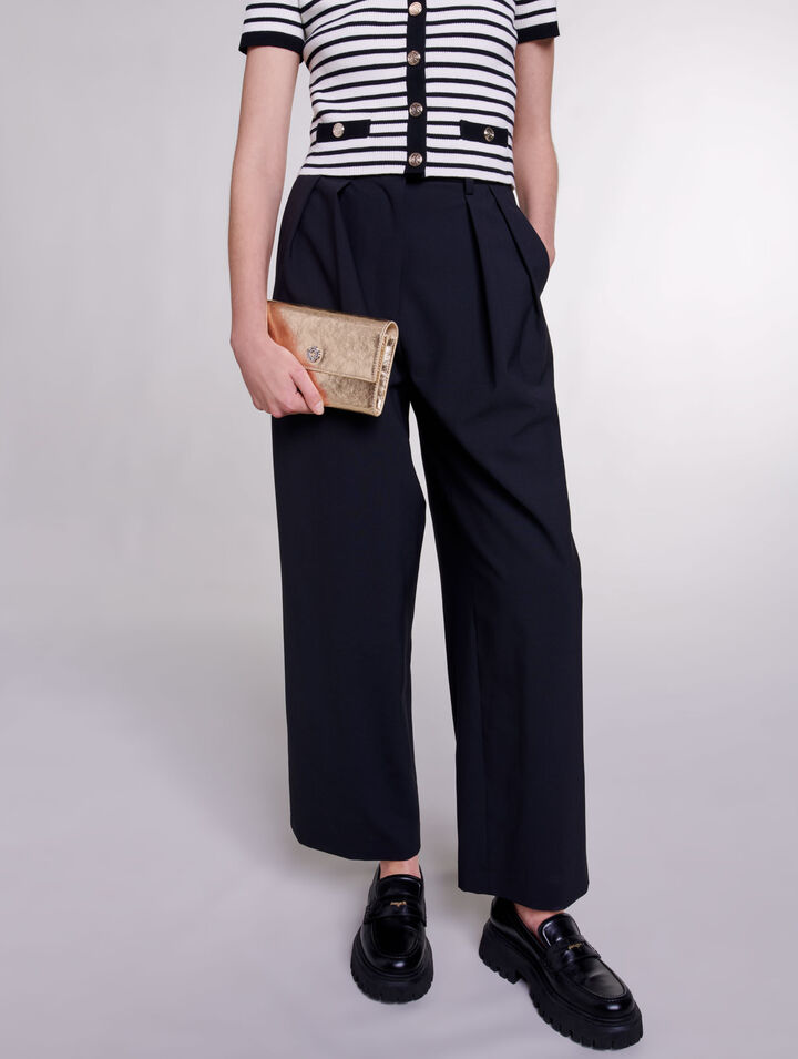 Wide-leg trousers with belt