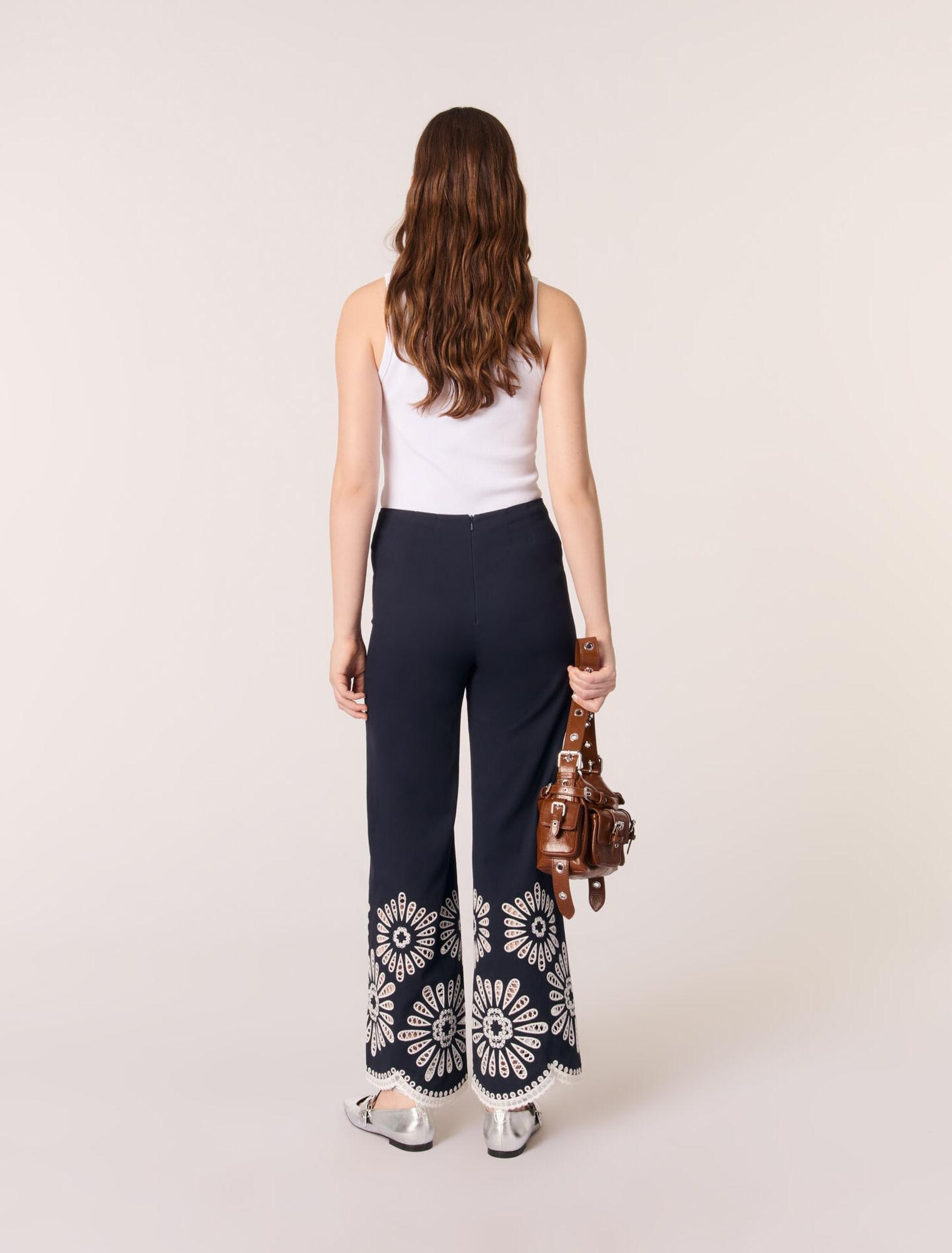 Pants with crochet detail