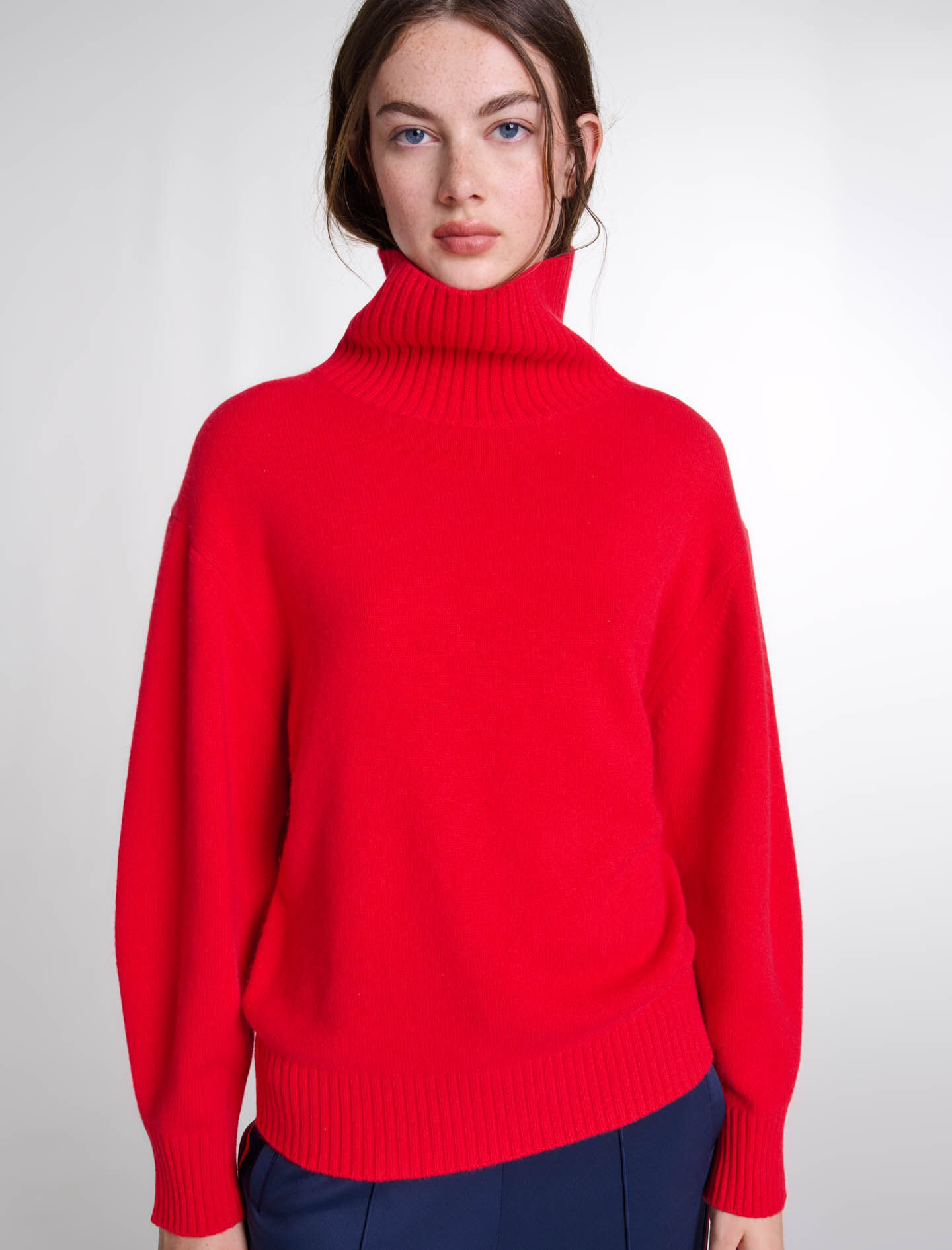 High-neck cashmere jumper Red For Women | Maje