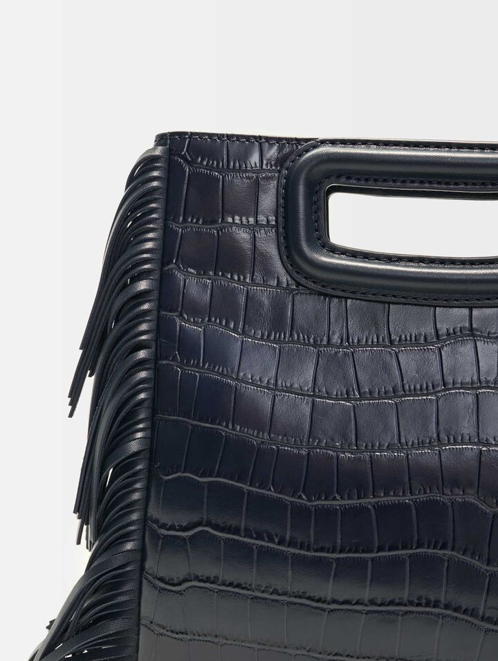 M bag in crocodile-effect leather