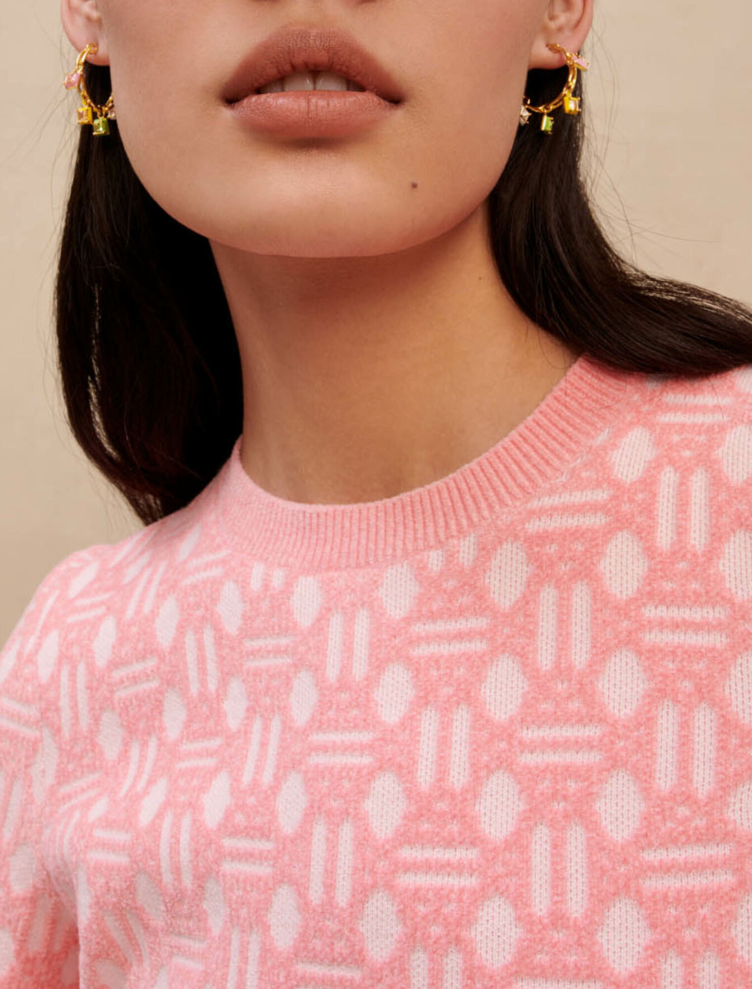 Robe en jacquard rose