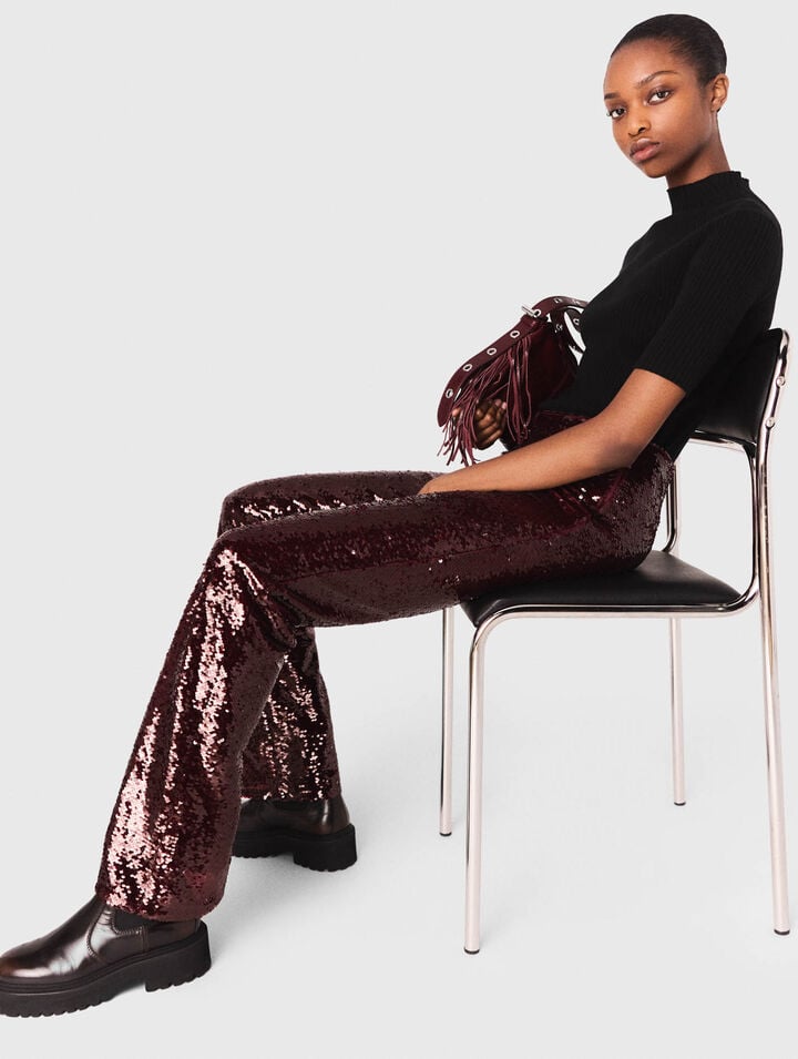 Pantalon brodé de sequins
