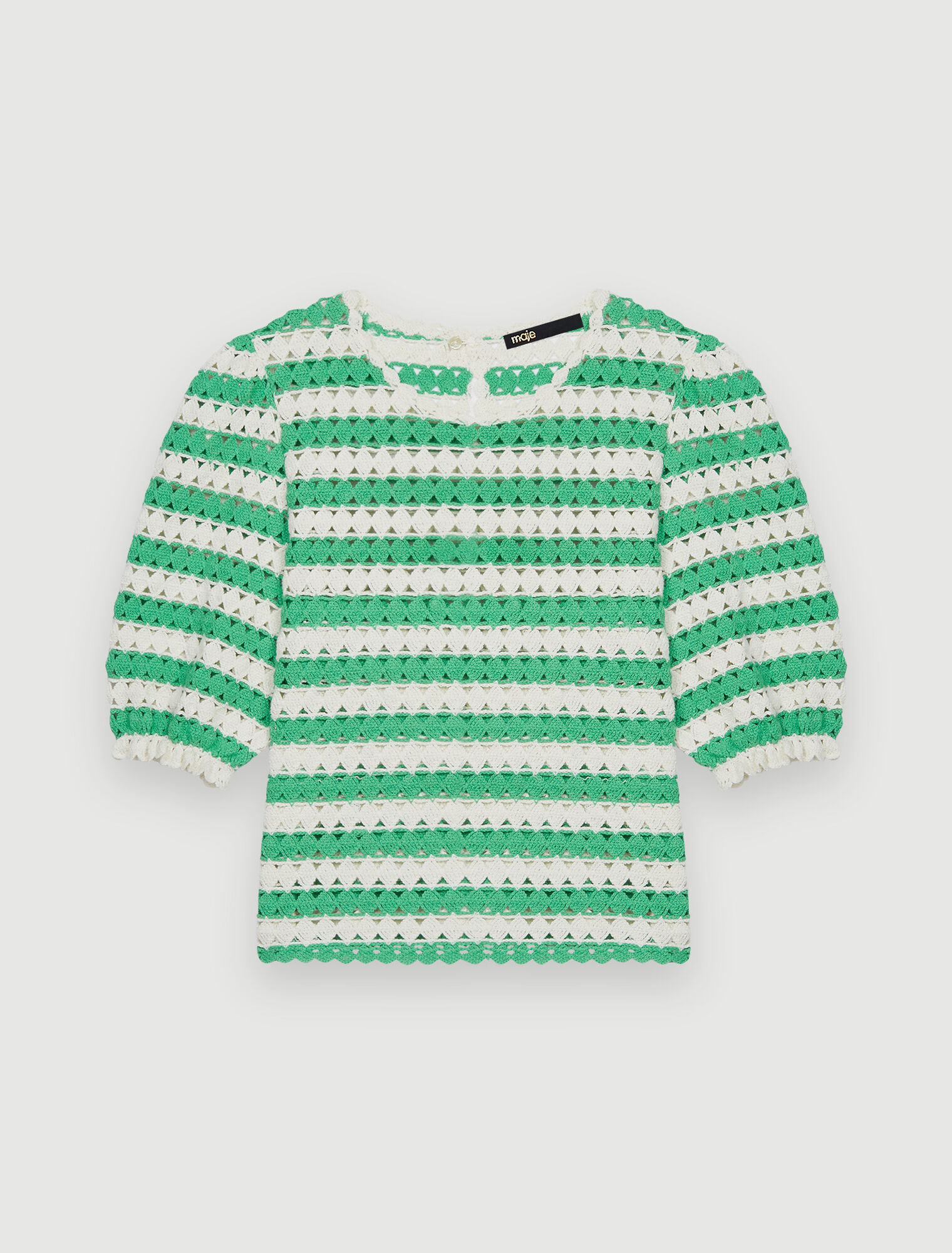 Crochet striped pullover 