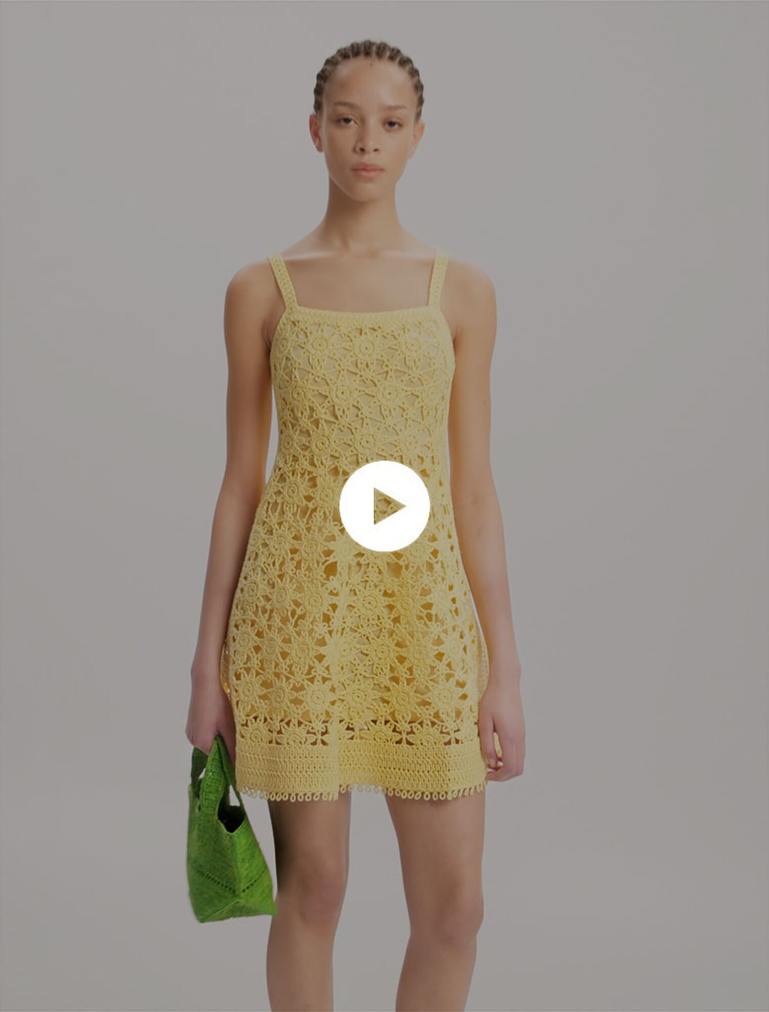 Crochet strappy mini dress