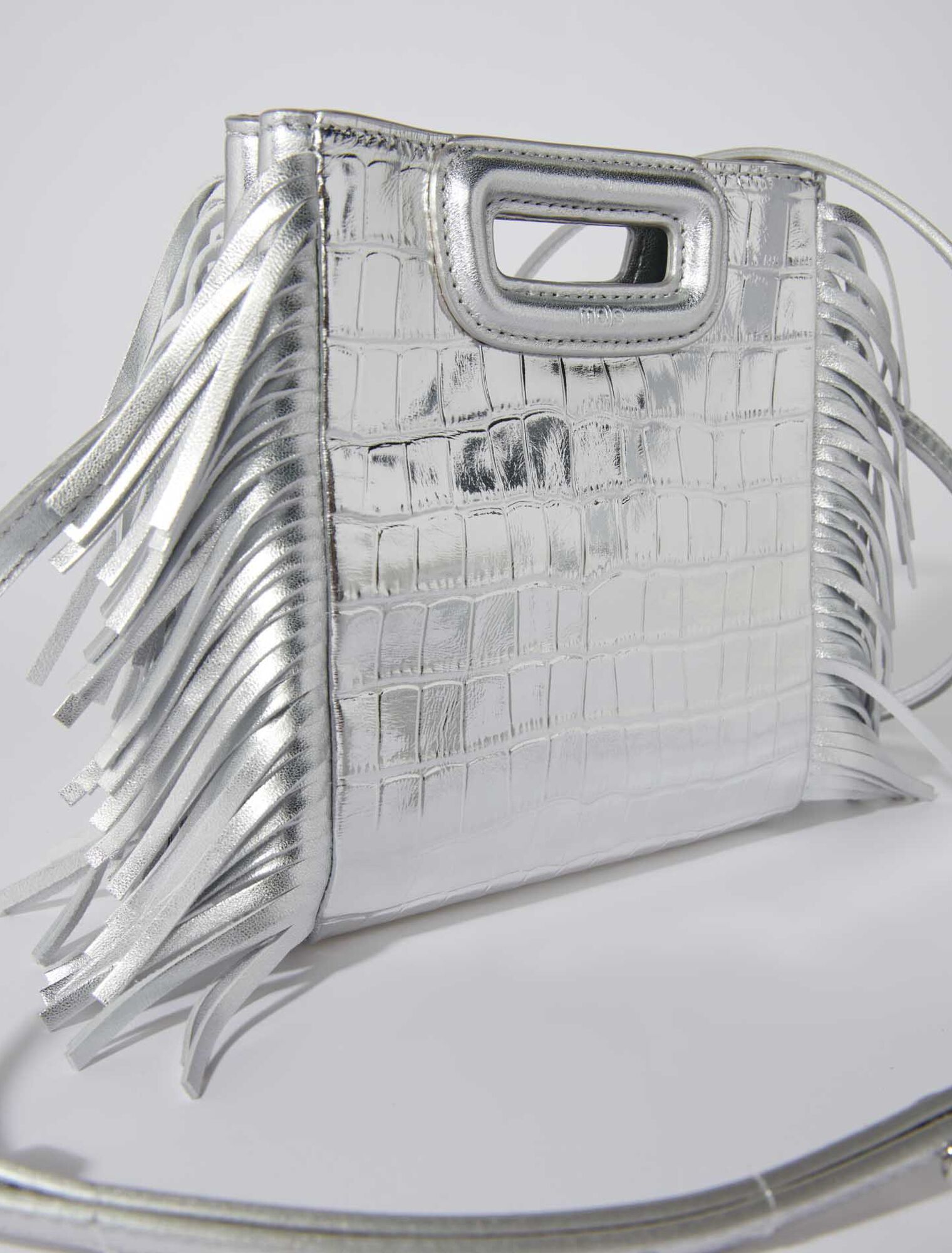 Embossed croc-effect leather mini M bag