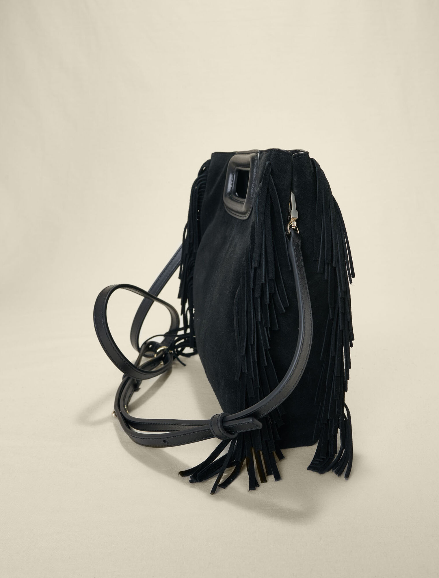 Sac M en cuir brodé et clouté