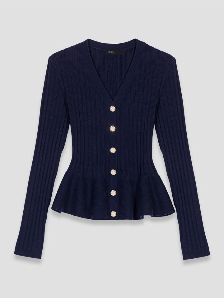Cardigan à taille péplum