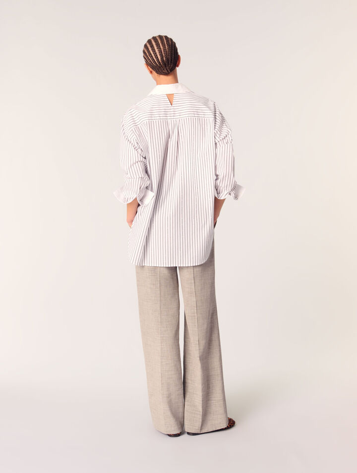 Chemise à rayures strassée