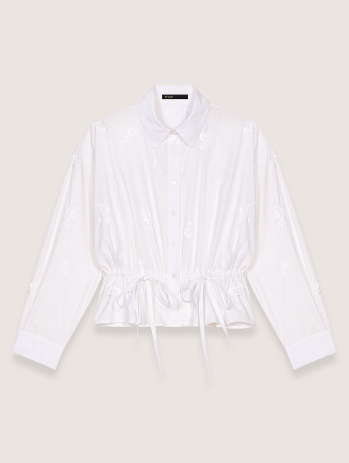 Chemise courte brodée