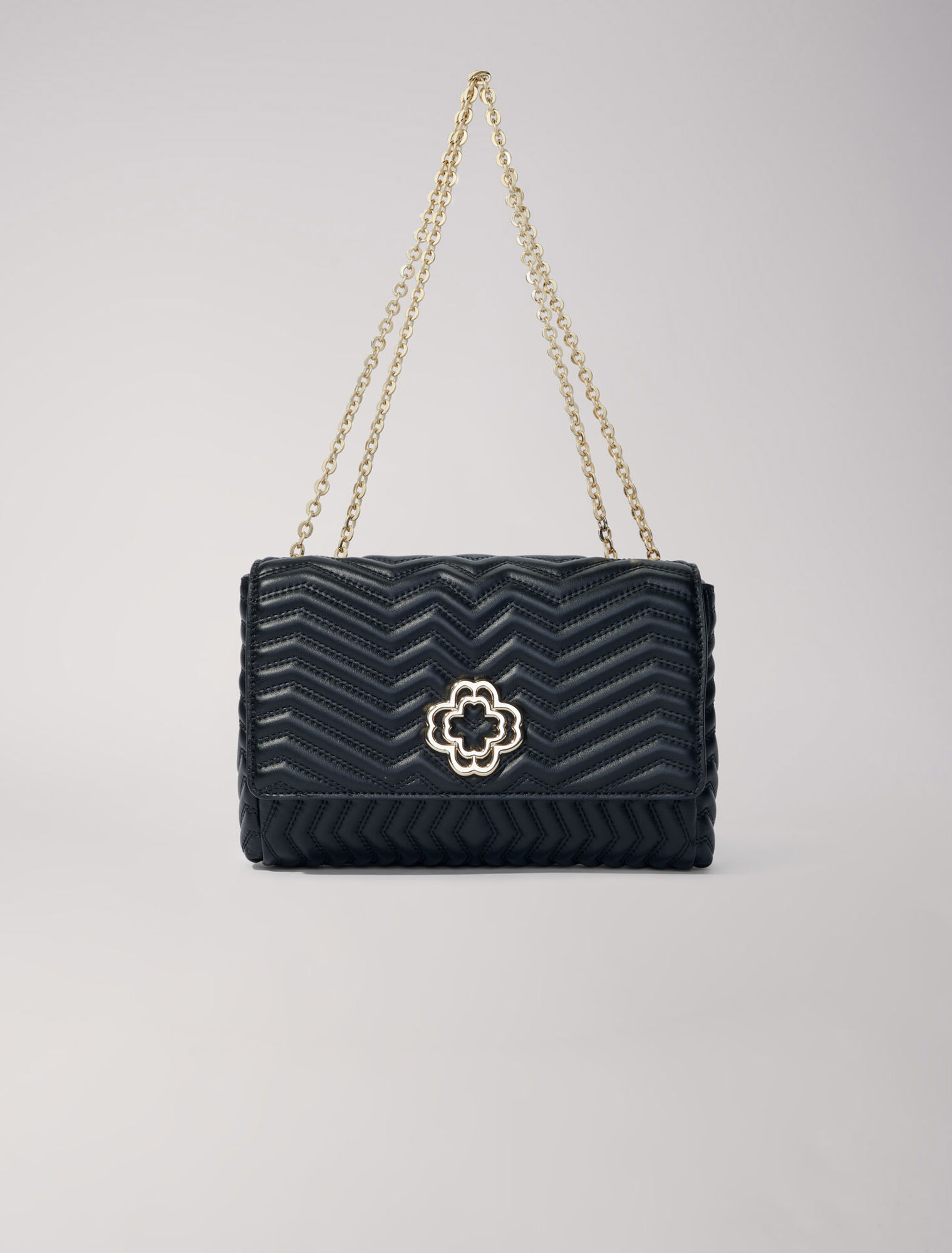 Leather bag with chain strap