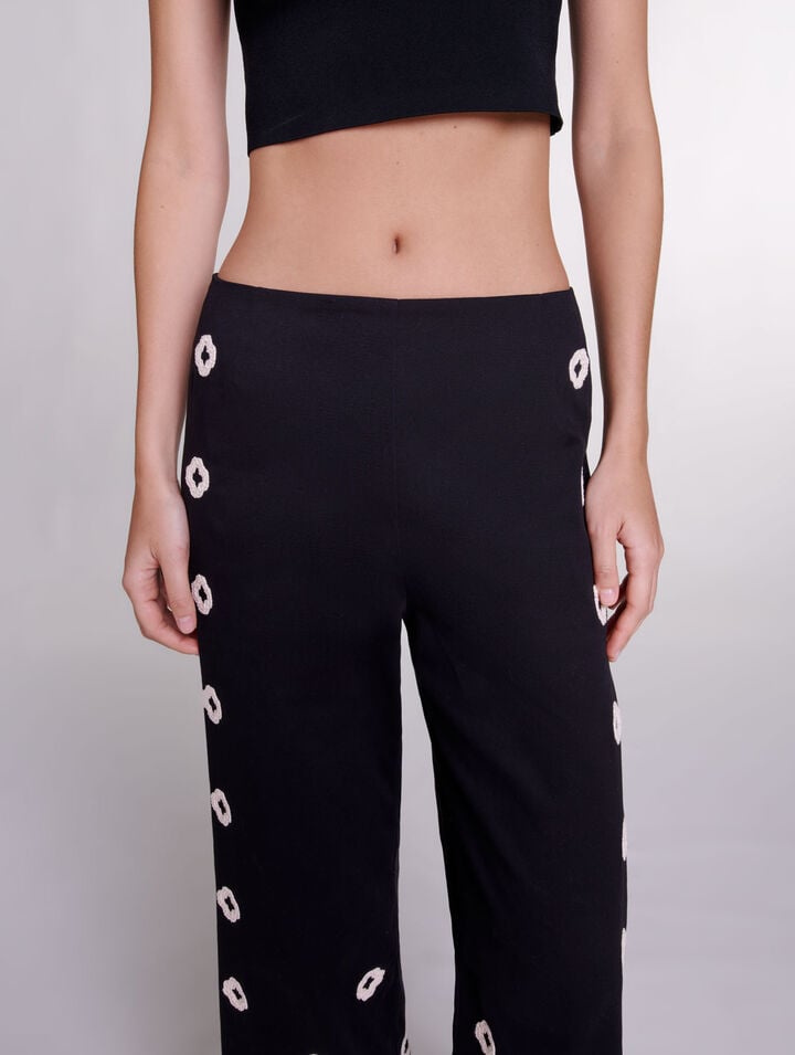 Pantalon large à crochet