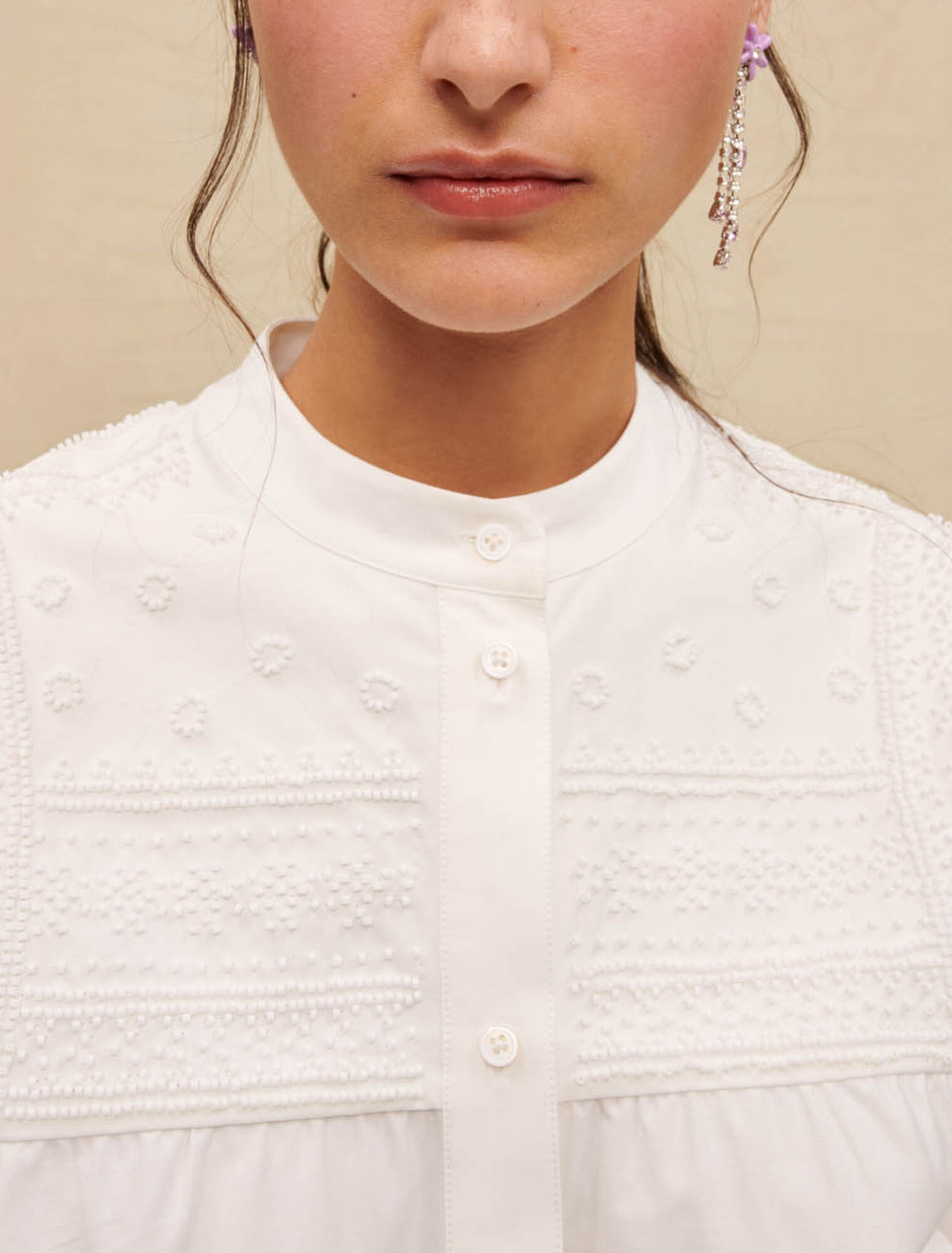 Robe courte à manches volumineuses