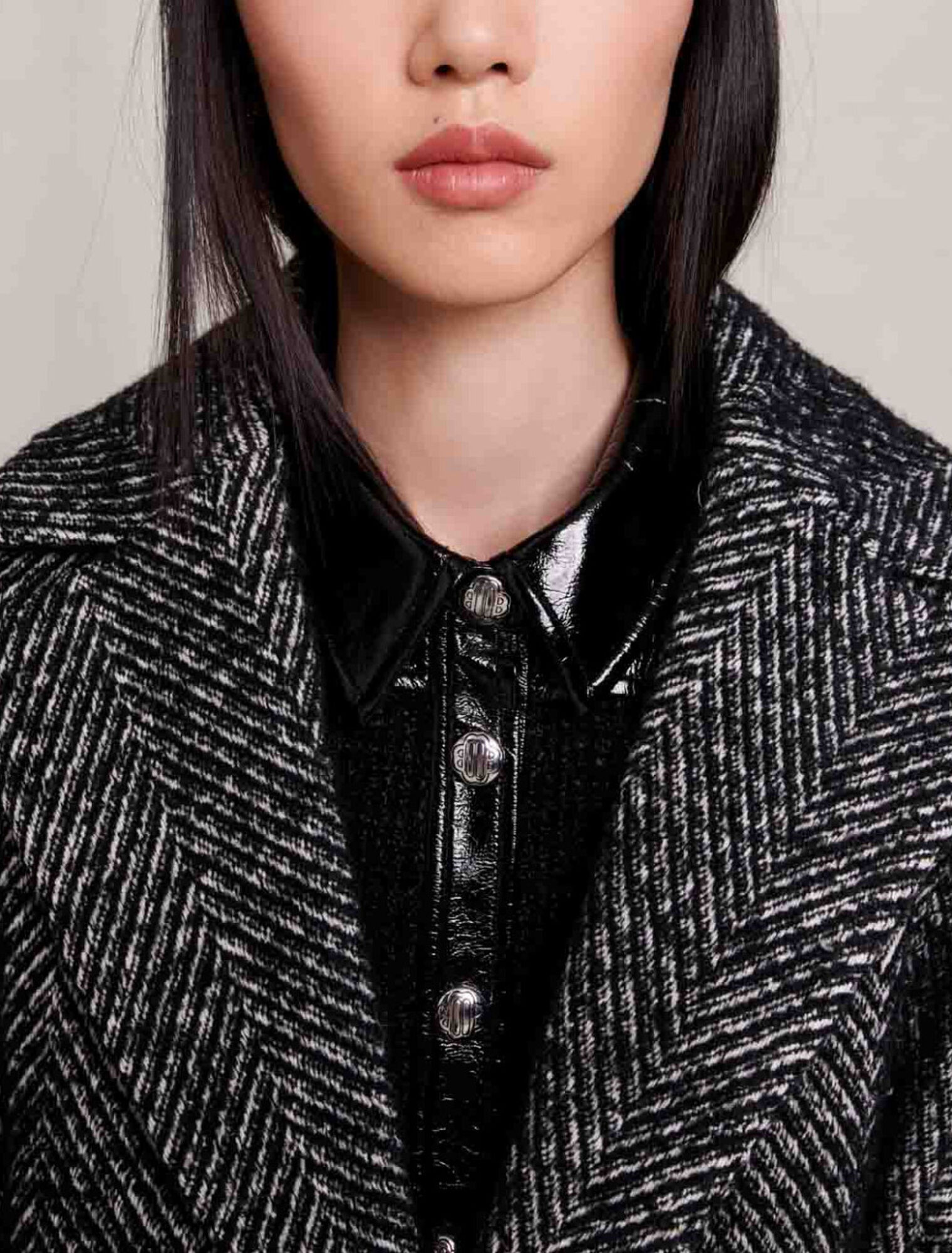 Manteau long chevrons
