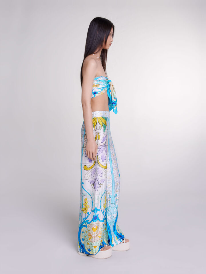 Pantalon satiné imprimé