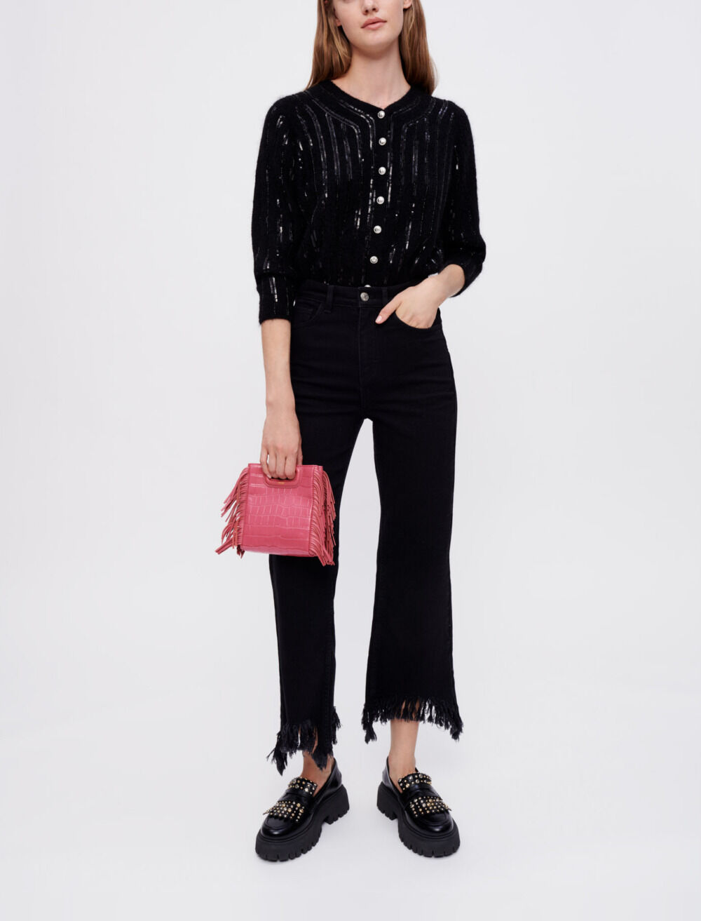 Jean taille haute noir dechiré cheap