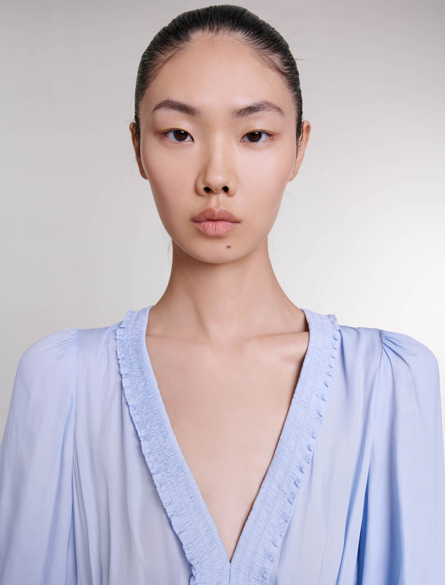 Robe à volants bleue