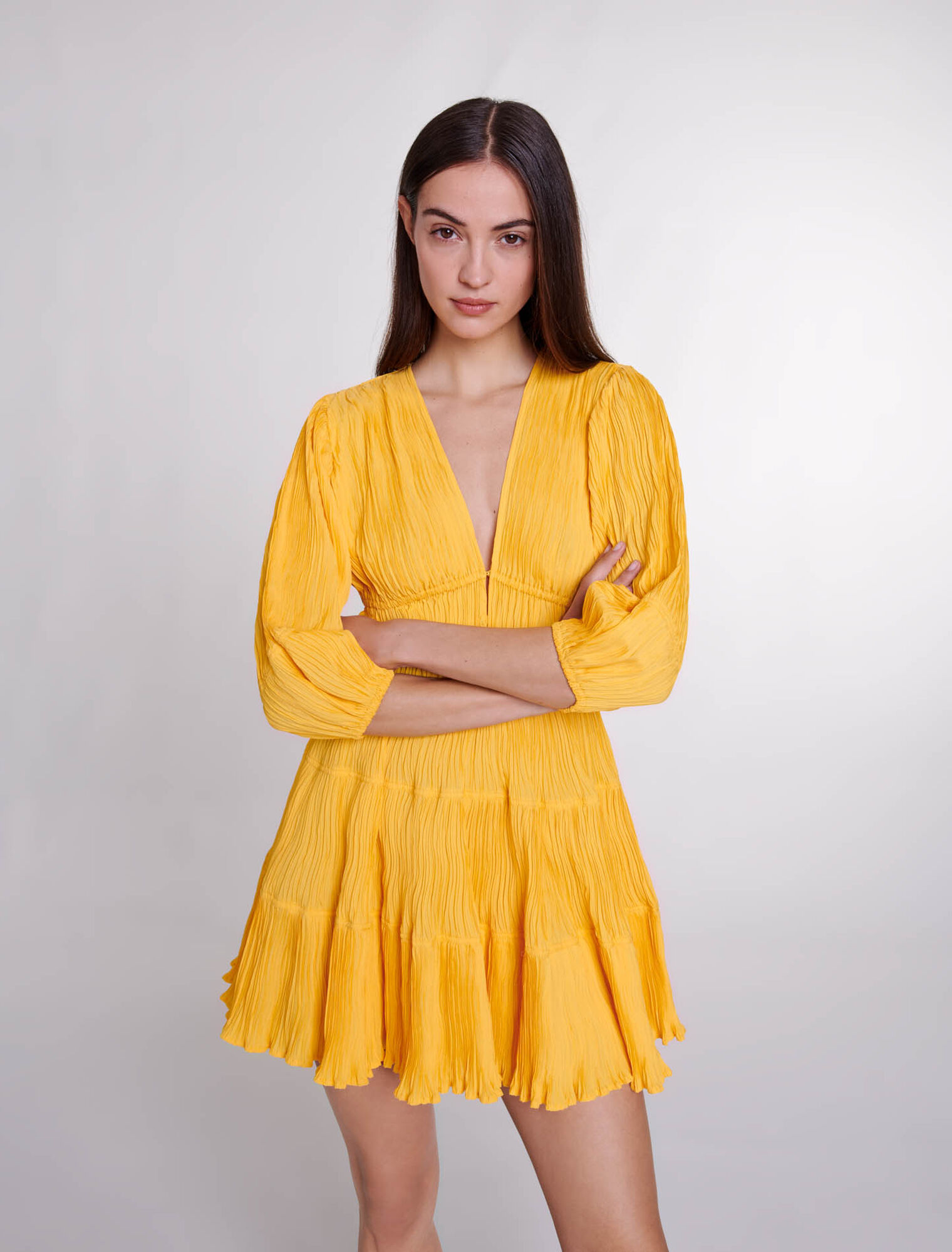 Robe courte froncée