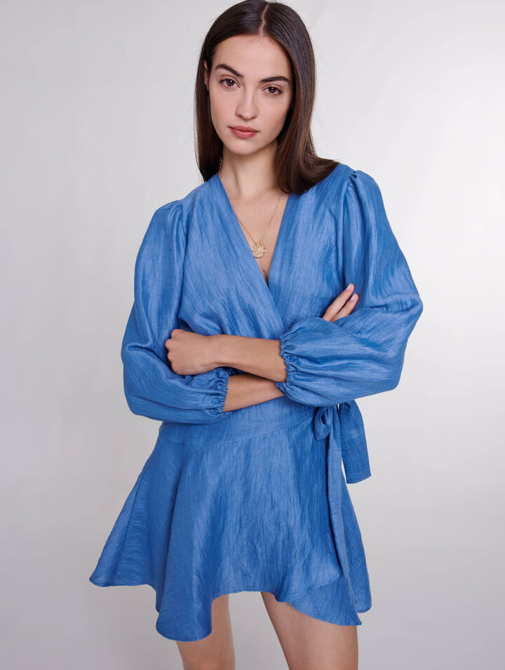 Robe portefeuille en lin