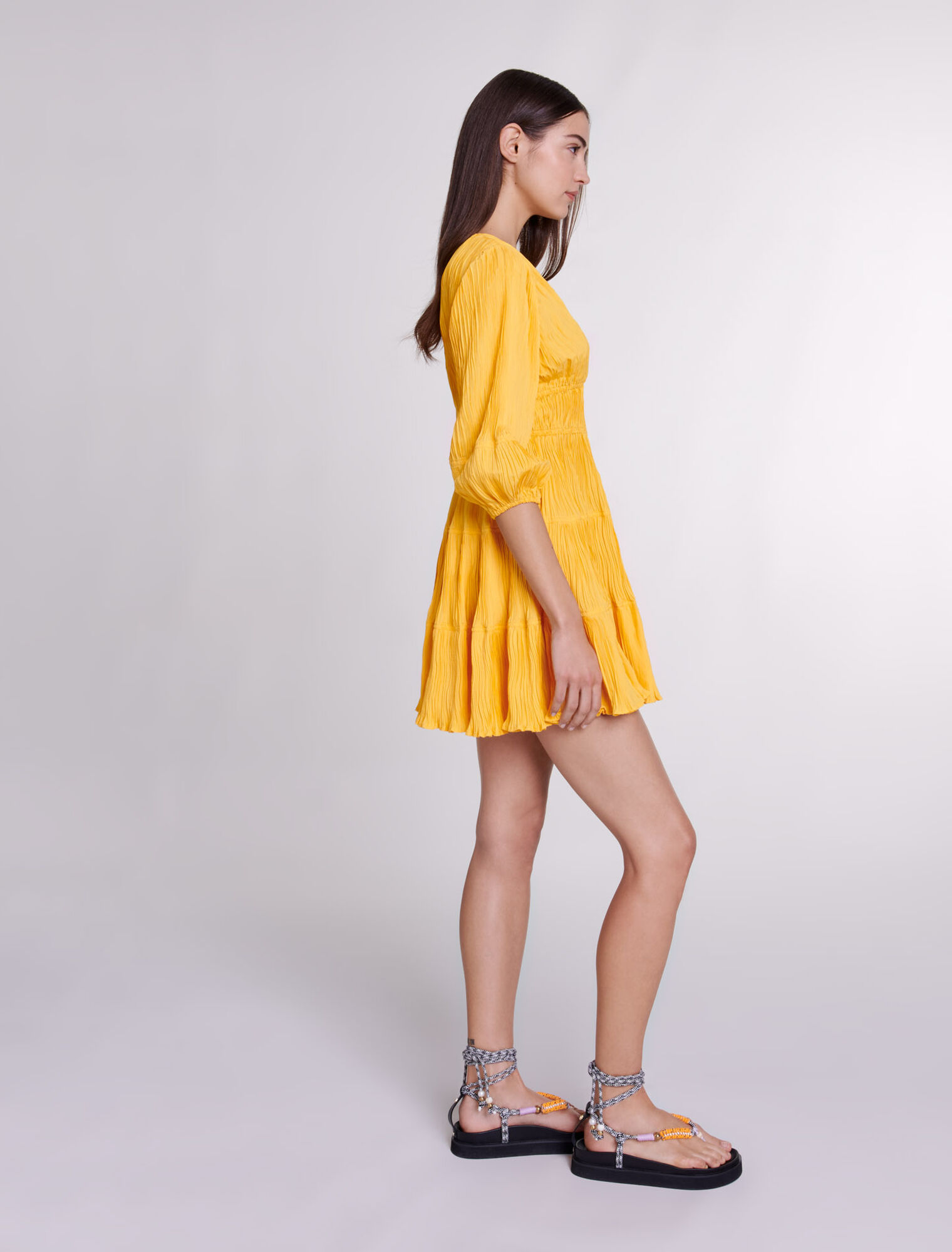Robe courte froncée