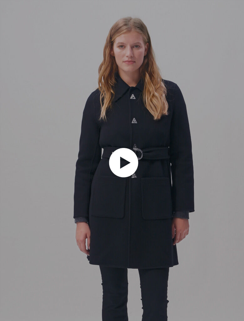 Belted mid-length coat